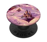 Grafica Fantasy Castle Sky Dragons Floating Kingdom PopSockets PopGrip Adesivo