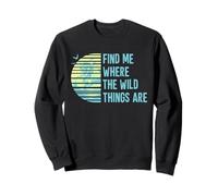 Grafica Find Me Where The Wild Are Retro Mountain Felpa