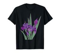 Grafica floreale botanica di fiori selvatici con fiori di ir Maglietta