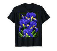 Grafica floreale botanica di fiori selvatici con fiori di ir Maglietta