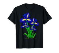 Grafica floreale botanica di fiori selvatici con fiori di ir Maglietta