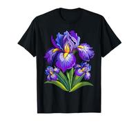 Grafica floreale botanica di fiori selvatici con fiori di ir Maglietta