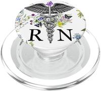 Grafica floreale con farfalle infermiere registrate PopSockets PopGrip per MagSafe