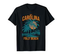 Grafica Folly Beach, Carolina del Sud Maglietta