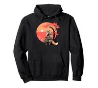 Grafica Fox Warrior Tramonto Giapponese Ukiyo-e Art Felpa con Cappuccio