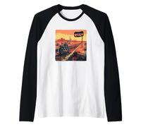 Grafica Freedom Motorcycle Ride Maglia con Maniche Raglan
