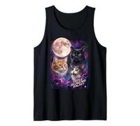 Grafica Galassia Spaziale Luna Piena Tre Gatti Canotta