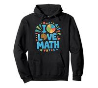 Grafica geometrica colorata I Love Math Felpa con Cappuccio