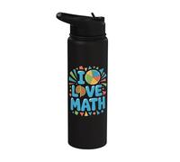 Grafica geometrica colorata I Love Math Stainless Steel Insulated Water Bottle