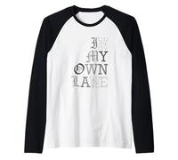 Grafica Grigia a Colori in My Own Lane Maglia con Maniche Raglan