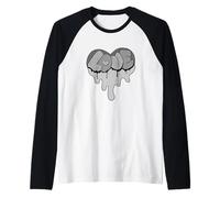 Grafica Grigia a Colori Monocromatica con Cuore Ya Love Maglia con Maniche Raglan