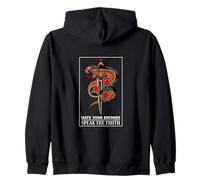 Grafica Hate Your Enemies Speak The Truth Snake Felpa con Cappuccio