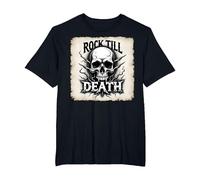 Grafica Heavy Metal Rock Till Death Skull Maglietta, Uomo Taglie Grandi, Nero, 3X Tall