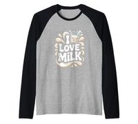 Grafica I Love Milk Happy Drink Splash Maglia con Maniche Raglan