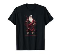 Grafica Impressionante Samurai Babbo Natale Maglietta