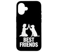 Grafica in grassetto con sagoma High Five dei migliori amici umani e cani Custodia per iPhone 16