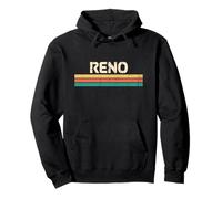 Grafica in Stile retrò a Righe Vintage Anni '70 Reno Nevada Felpa con Cappuccio