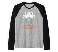 Grafica inquietante dei Non Morti di I Love Zombies Maglia con Maniche Raglan