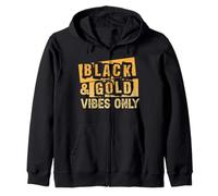 Grafica ispiratrice di Black And Gold Vibes Only Felpa con Cappuccio