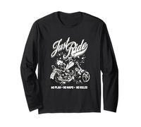 Grafica Just Ride Motorcycle, Design Cruiser, Vicla Chopper Maglia a Manica