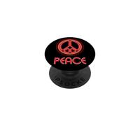 Grafica lineare retrò psichedelica segno della pace PopSockets PopGrip Adesivo