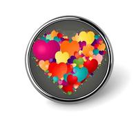 Grafica Love HeartsGraphics Love Hearts Distintivo rotondo personalizzato in metallo spilla da bavero badge adatta per abbigliamento borse cappello spilla stampata umoristica distintivo decorazioni