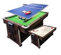 grafica ma.ro srl Biliardo 7 FT Carambola Verde + Air Hockey + Piano Ping Pong + Piano per Tavolo MOD. Mattew