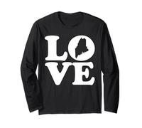 Grafica Maine Map Love Maglia a Manica