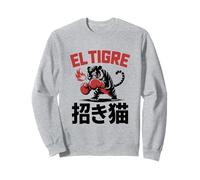 Grafica Manga Streetwear Tigre Tiger Urban Maneki Neko Felpa
