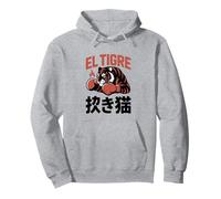Grafica Manga Streetwear Tigre Tiger Urban Maneki Neko Felpa con Cappuccio