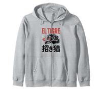 Grafica Manga Streetwear Tigre Tiger Urban Maneki Neko Felpa con Cappuccio