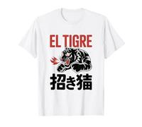 Grafica Manga Streetwear Tigre Tiger Urban Maneki Neko Maglietta