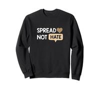 Grafica Marrone Chiaro Love Not Hate Tan Felpa