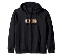 Grafica Marrone Hustle Harder Brown Felpa con Cappuccio