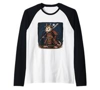 Grafica marsupiale Possum Samurai Art Bushido Maglia con Maniche Raglan