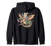 Grafica Medievale della Fiera di Ren del Drago cavalcando la Tigre Felpa con Cappuccio