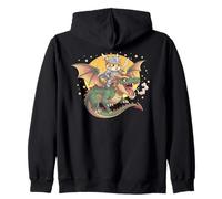 Grafica Medievale della Fiera di Ren del Drago cavalcando la Tigre Felpa con Cappuccio