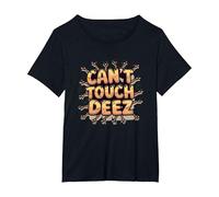 Grafica Meme Divertente di Can't Touch Deez Nuts Maglietta, Donna Plus-Size, Nero, 1X