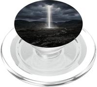 Grafica misteriosa del paesaggio del fenomeno della luce del fascio di cielo PopSockets PopGrip per MagSafe