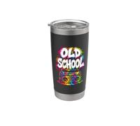 Grafica musicale stile graffiti Old School Boom Box anni '80 Bicchiere termico in acciaio inox doppia parete