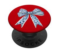 Grafica natalizia con fiocco blu PopSockets PopGrip Adesivo