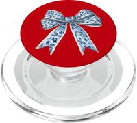 Grafica natalizia con fiocco blu PopSockets PopGrip per MagSafe