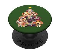 Grafica natalizia per le festività del cane PopSockets PopGrip Adesivo