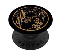 Grafica Occidentale Cresent Luna Deserto Montagne Scorpione Cactus PopSockets PopGrip Adesivo