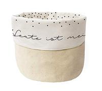 Grafica Officina Cestino in tessuto 100% cotone | Cestino per il pane | Utensilo | Festa preferita, Bianco Beige