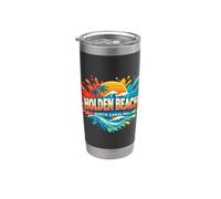 Grafica originale per Holden Beach, Carolina del Nord, Isola di Brunswick Bicchiere termico in acciaio inox doppia parete