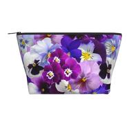 Grafica Pansy Pasqua Fiori primaverili, Borsa da toilette Borsa per trucco Borsa per cosmetici Borsa da toilette da viaggio portatile