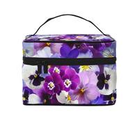 Grafica Pansy Pasqua Fiori primaverili, Borsa per il trucco Borsa per cosmetici Borsa da viaggio portatile da viaggio Astuccio per matite