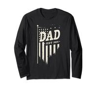Grafica patriottica per la Festa del papà - American Flag Dad EST 2025 Maglia a Manica