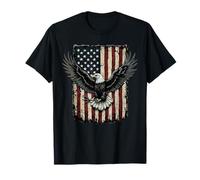 Grafica patriottica vintage da uomo - Aquila USA bandiera americana Maglietta